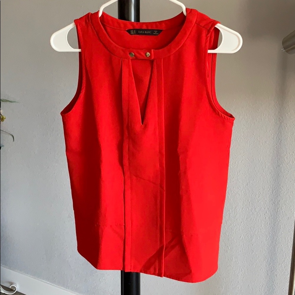 Zara red sleeveless top